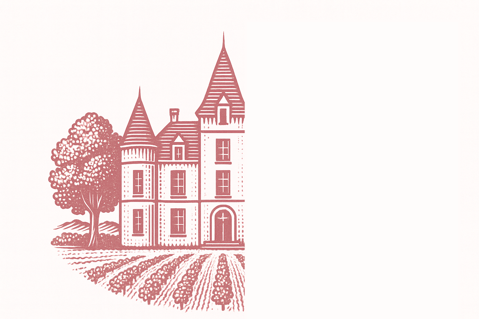 Demi chateau gauche rose pale